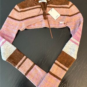 Danielle Guizio Multicolor Striped Cropped Sweater
